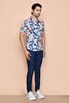 Arihant Rai Sinha_Blue Nylon Print Floral Shirt _at_Aza_Fashions