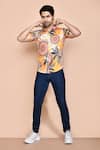 Buy_Arihant Rai Sinha_Yellow Nylon Print Floral Mandala Shirt_at_Aza_Fashions