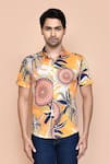 Buy_Arihant Rai Sinha_Yellow Nylon Print Floral Mandala Shirt_Online_at_Aza_Fashions