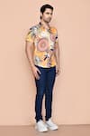 Arihant Rai Sinha_Yellow Nylon Print Floral Mandala Shirt_at_Aza_Fashions