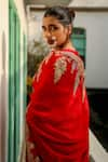 RoohbyRidhimaa_Red Organza And Viscose Raw Silk Razaa Saree With Unstitched Blouse Piece _Online_at_Aza_Fashions