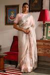 Buy_RoohbyRidhimaa_Pink Organza Embroidered Zari Fizaa Floral Saree With Unstitched Blouse Piece _at_Aza_Fashions