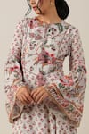 Buy_SAMVRIH_White 70% Cotton Digital Printed Floral Jaal Keyhole Shwet Suman Kurta _Online_at_Aza_Fashions