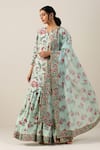 Buy_SAMVRIH_Green 70% Cotton Digital Printed Floral Jaal Harita Suman Kurta Skirt Set _at_Aza_Fashions