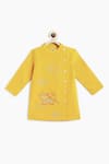 Buy_Tiber Taber_Yellow 100% Cotton Embroidery Elephant Magical Kurta With Pyjama _Online_at_Aza_Fashions