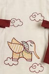 Buy_Tiber Taber_Cream 100% Cotton Embroidery Elephant Calm Kurta With Palazzo 