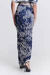 Shop_S&N By Shantnu Nikhil_Blue Polyester Stripe Print Draped Skirt _at_Aza_Fashions