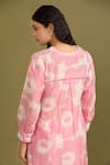 Trendy tokari_Pink Silk Chanderi Printed And Embroidered Bloom & Bead Work & Pant Set_at_Aza_Fashions