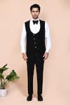 Buy_Arihant Rai Sinha_Black Waistcoat Embroidery Thread Cutdana Suit Pant Set 