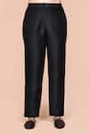 Arihant Rai Sinha_Black Velvet, Silk, Polyester Sequins, Brooches Embroidered Bundi Set _Online_at_Aza_Fashions