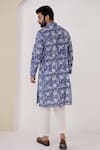 Shop_Nero India_Blue Pure Cotton Hand Block Printed Floral Kurta _at_Aza_Fashions