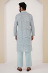 Shop_Nero India_Blue Pure Cotton Hand Block Printed Floral Kurta _at_Aza_Fashions