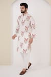 Buy_Nero India_Ivory Pure Cotton Hand Block Printed Floral Kurta And Pant Set _Online_at_Aza_Fashions