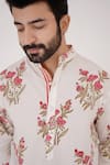 Shop_Nero India_Ivory Pure Cotton Hand Block Printed Floral Kurta And Pant Set _Online_at_Aza_Fashions