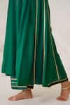 Buy_Nero India_Emerald Green Anarkali Cotton Satin Zari Dori Embroidered Placement Pant Set _Online_at_Aza_Fashions