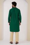 Shop_Nero India_Emerald Green Cotton Satin Pintuck Kurta _at_Aza_Fashions