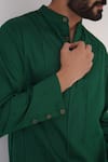 Buy_Nero India_Emerald Green Cotton Satin Pintuck Kurta _Online_at_Aza_Fashions