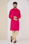 Buy_Nero India_Fuchsia Cotton Satin Pintuck Bodice Kurta _at_Aza_Fashions