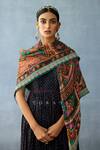 Shop_Torani_Blue Embroidery, Sequins, Beads Dil Seher Azaami Printed Scarf _at_Aza_Fashions