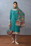 Torani_Blue Pearls, Embroidery Dil Nawaz Ruhi Print Potli Bag _Online_at_Aza_Fashions