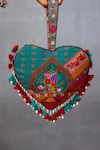 Shop_Torani_Blue Pearls, Embroidery Dil Nawaz Ruhi Print Potli Bag _Online_at_Aza_Fashions