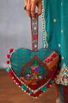 Shop_Torani_Blue Pearls, Embroidery Dil Nawaz Ruhi Print Potli Bag _at_Aza_Fashions
