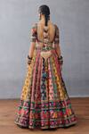 Buy_Torani_Multi Color Raw Silk Printed Floral Sweetheart Dil Rang Jiya Lehenga Set _Online