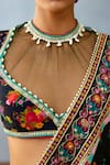 Torani_Black Jeni Silk Printed Floral Round Dil Shaad Samira Blouse _Online_at_Aza_Fashions