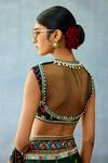 Shop_Torani_Black Jeni Silk Printed Floral Round Dil Shaad Samira Blouse _at_Aza_Fashions