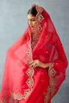 Torani_Red Organza Sequins, Embroidery Dil Surkh Samila Saree _at_Aza_Fashions