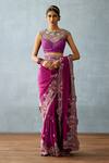 Buy_Torani_Purple Slub Silk Embroidered Resham Round Dil Kusha Shanfa Patchwork Blouse _at_Aza_Fashions
