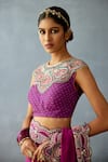 Shop_Torani_Purple Slub Silk Embroidered Resham Round Dil Kusha Shanfa Patchwork Blouse _Online_at_Aza_Fashions