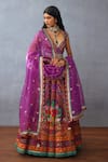 Torani_Purple Organza, Jersey, Silk Dil Kusha Zaiba Floral Print Anarkali With Dupatta _at_Aza_Fashions
