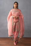Torani Pink Organza, Silk, Jersey Embroidery, Dil Ruba Izna Floral Kurta Pant Set at Aza Fashions Torani_Pink Organza, Silk, Jersey Embroidery, Dil Ruba Izna Floral Kurta Pant Set _at_Aza_Fashions