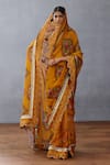Buy_Torani_Yellow Organza Embroidery, Lace Dil Seher Mana Floral Print Scalloped Saree 