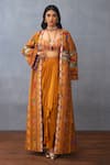 Buy_Torani_Yellow Cotton Jacquard Printed Dil Seher Airi Dhoti Skirt Set _at_Aza_Fashions