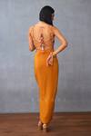 Torani_Yellow Cotton Jacquard Printed Dil Seher Airi Dhoti Skirt Set _at_Aza_Fashions