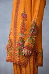 Torani_Yellow Jersey, Silk Embroidery Dil Seher Ramzi Kurta Set _at_Aza_Fashions