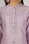 Buy_HOUSE OF SUPRIYA_Purple Kurta Silk Chanderi Embroidered Thread Mirrorwork Pant Set _Online_at_Aza_Fashions