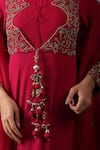 Shop_HOUSE OF SUPRIYA_Red Anarkali Silk Georgette Embroidered Zari Round Floral Work Set _Online_at_Aza_Fashions