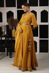 Buy_HOUSE OF SUPRIYA_Yellow Anarkali Silk Georgette Embroidered Zardosi Work Pant Set _at_Aza_Fashions