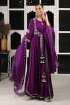 Buy_HOUSE OF SUPRIYA_Purple Anarkali Silk Georgette Embroidered Zari Round Pant Set _at_Aza_Fashions