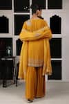 Shop_HOUSE OF SUPRIYA_Yellow Kurta And Pant Silk Georgette Embroidered Zardosi Sharara Set _at_Aza_Fashions