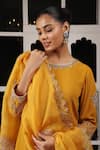 Buy_HOUSE OF SUPRIYA_Yellow Kurta And Pant Silk Georgette Embroidered Zardosi Sharara Set _Online_at_Aza_Fashions