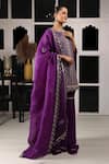 Buy_HOUSE OF SUPRIYA_Purple Kurta And Pant Silk Georgette Floral Checkered Sharara Set _Online_at_Aza_Fashions