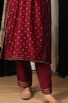 Buy_HOUSE OF SUPRIYA_Maroon Kurta Silk Chanderi Embroidered Placement Floral Pant Set _Online_at_Aza_Fashions