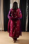 Shop_HOUSE OF SUPRIYA_Purple Kurta Silk Banarasi Andchanderi Embroidered Thread Pant Set _at_Aza_Fashions