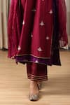 HOUSE OF SUPRIYA_Purple Kurta Silk Banarasi Andchanderi Embroidered Thread Pant Set _Online_at_Aza_Fashions