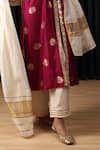 Buy_HOUSE OF SUPRIYA_Maroon Kurta Pure Silk Chanderi Embroidered Banarasi Pant Set _Online_at_Aza_Fashions
