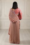 Shop_HOUSE OF SUPRIYA_Peach Silk Georgette Pattern Pre-draped Skirt Saree With Blouse _at_Aza_Fashions